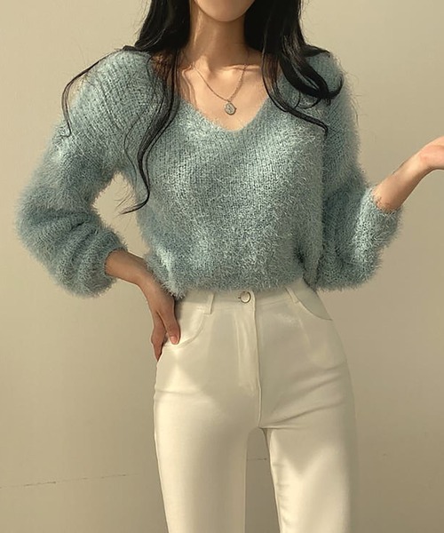 「Girly Doll」 長袖ニット F ホワイト レディース_画像4