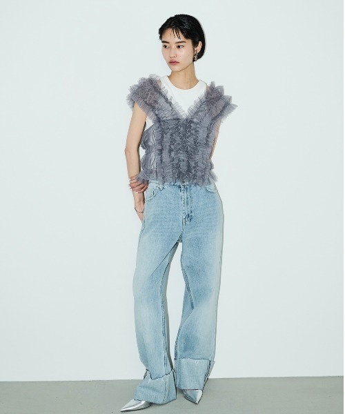 「AIC.」 デニムパンツ SMALL ブルー レディース_画像5