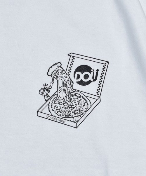 「DOUBLE STEAL」 半袖Tシャツ MEDIUM ダークブラウン メンズ_画像5