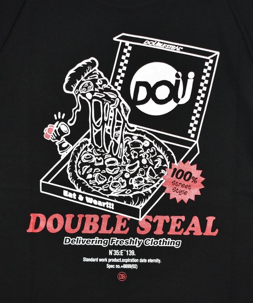 「DOUBLE STEAL」 半袖Tシャツ MEDIUM ダークブラウン メンズ_画像7
