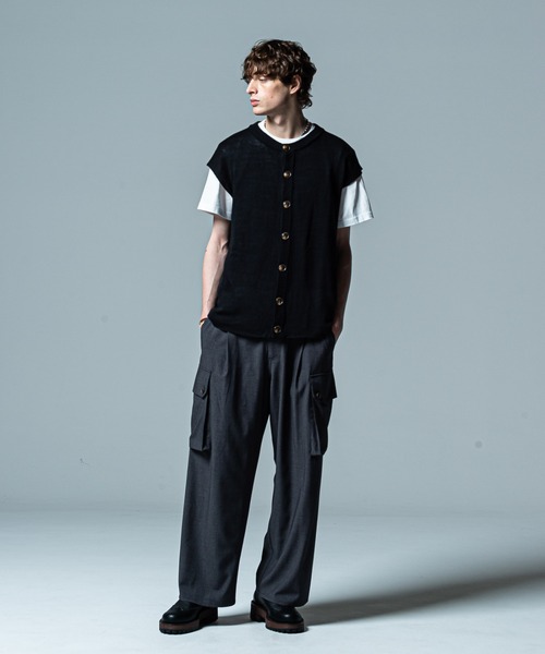 glamb（グラム） ニットベスト M ブルー メンズ : ZOZOTOWN Yahoo!店