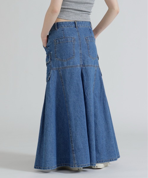 ＡＶＩＲＥＸ　ロングデニムスカート AVIREX（アヴィレックス） デニムスカート WAPPEN DENIM LONG SKIRT