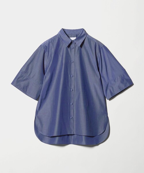 UNITED ARROWS - ユナイテッドアローズ　ブラウス　38 パープル　ブルー　半袖 UNITED ARROWS（ユナイテッドアローズ） ブラウス シャツ 半袖 デニム