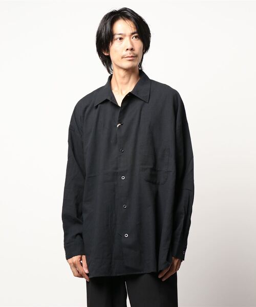「ARMY TWILL」 長袖シャツ「JOURNAL STANDARD relumeコラボ」 LARGE ブラック メンズ_画像3