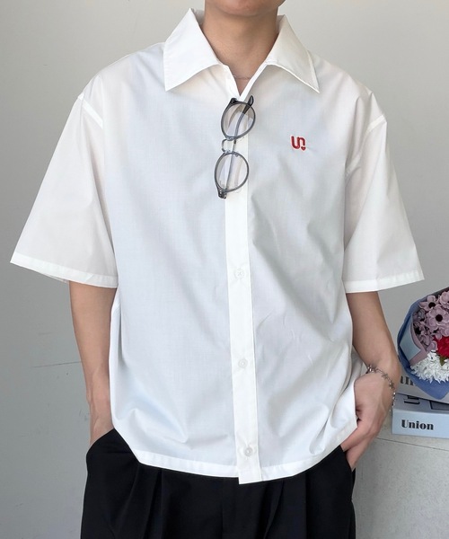 UNDERSTATEMENTs シャツ 半袖 「ユニセックス」ワンポイント刺繍半袖