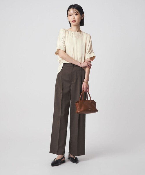 ブラウス シャツ サテン TEE ブラウス レディースの画像