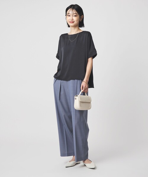 ブラウス シャツ サテン TEE ブラウス レディースの画像