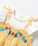 ベビー服 ロンパース 花刺繍キャミドッキングロンパスの詳細画像2