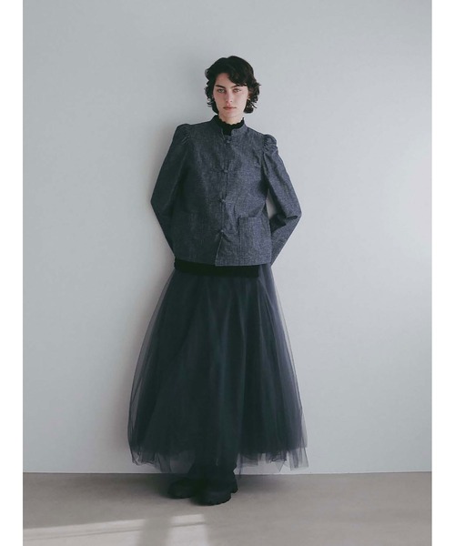 HER. ブラウス シャツ コットンリネンチャイナブラウス レディース