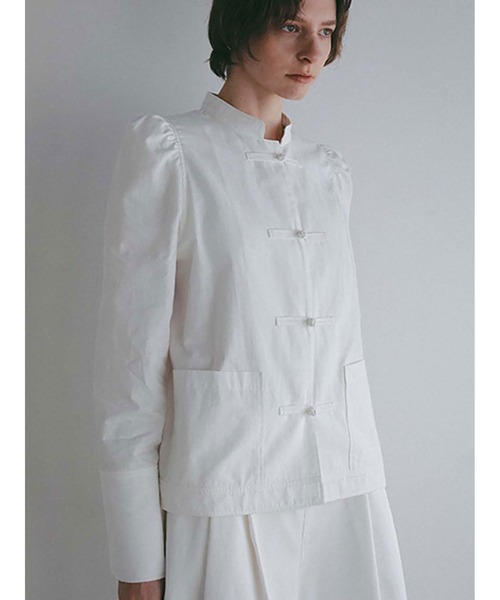 HER. ブラウス シャツ コットンリネンチャイナブラウス レディース 
