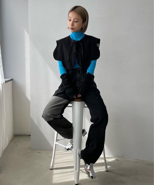 「SANSeLF」 デニムパンツ FREE ブラック レディースの画像