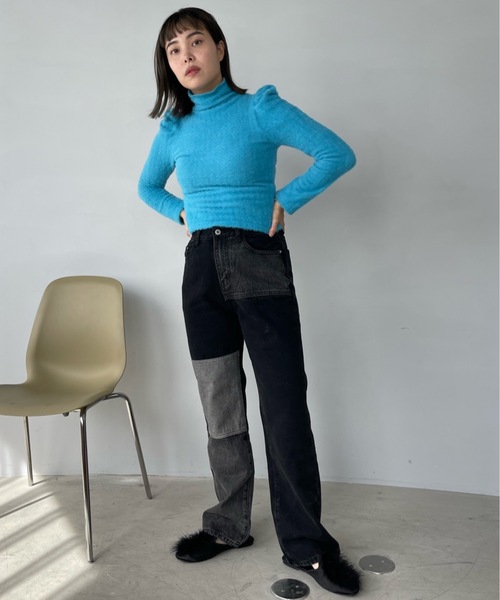 「SANSeLF」 デニムパンツ FREE ブラック レディースの画像