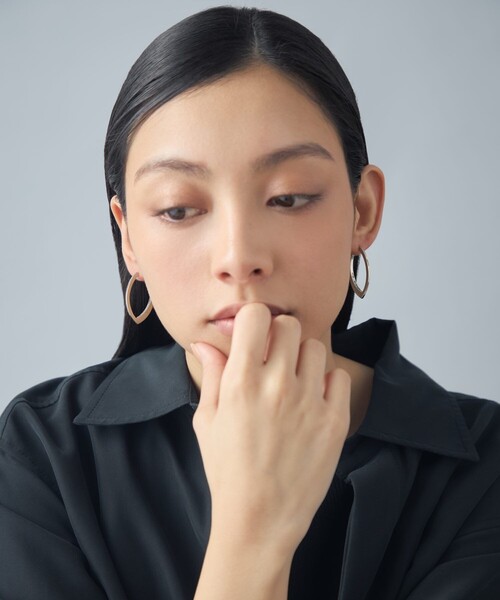 ピアス 「スナップピアス」 リーフ レディースの画像