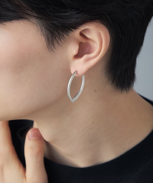 ピアス 「スナップピアス」 リーフ レディースの画像