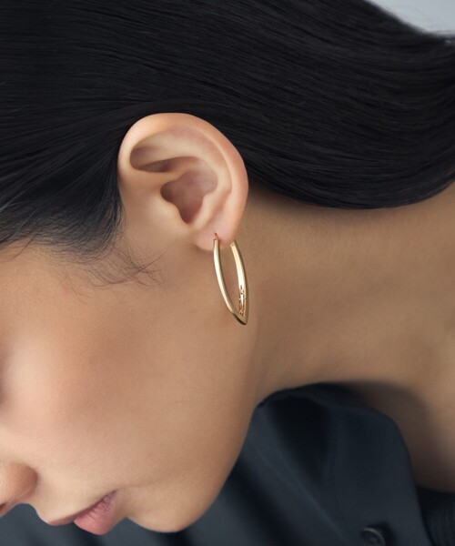 ピアス 「スナップピアス」 リーフ レディースの画像