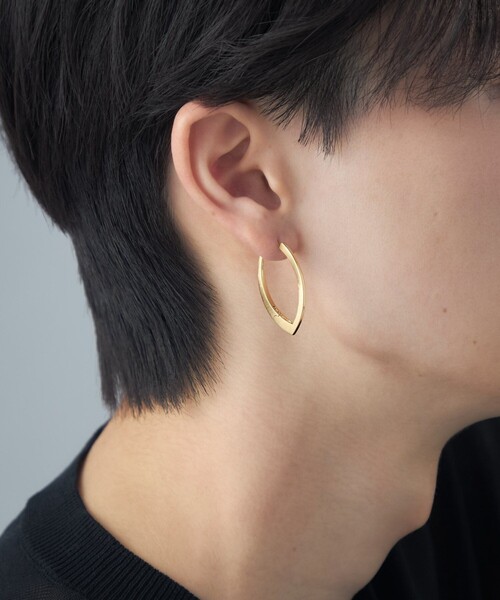 ピアス 「スナップピアス」 リーフ レディースの画像