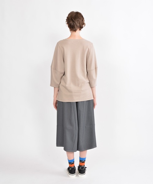 「gomme」 7分袖カットソー MEDIUM ブラック レディース_画像6
