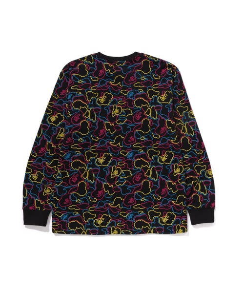 「A BATHING APE」 長袖Tシャツ SMALL ブラック メンズの画像