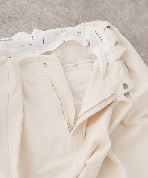 ワイドパンツ スラックス パンツ 「TOGA/トーガ」Oxford wide pants パンツ レディースの画像