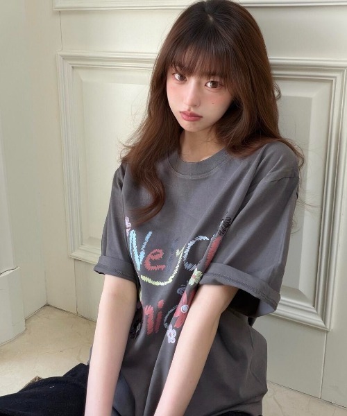 ち*ー様 【レア】 KMRii バタフライTシャツ　カットソー　希少品　Y2K GEMEDA tシャツ 半袖 「2026SS新作」ガーリーイラストプリントTシャツ