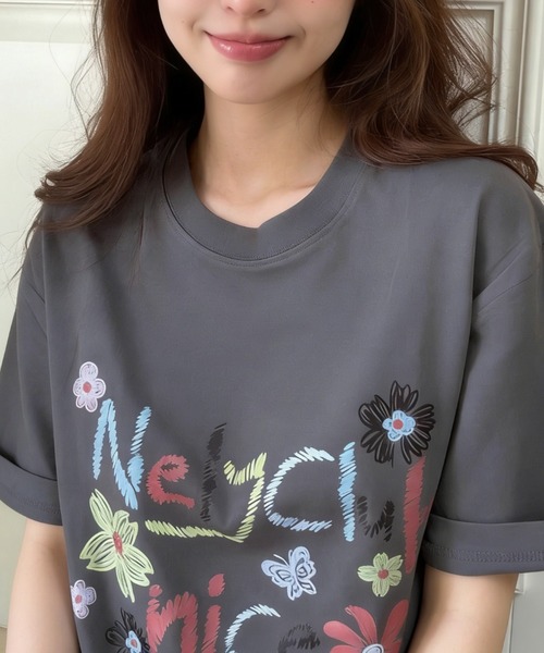 GEMEDA tシャツ 半袖 「2026SS新作」ガーリーイラストプリントTシャツ