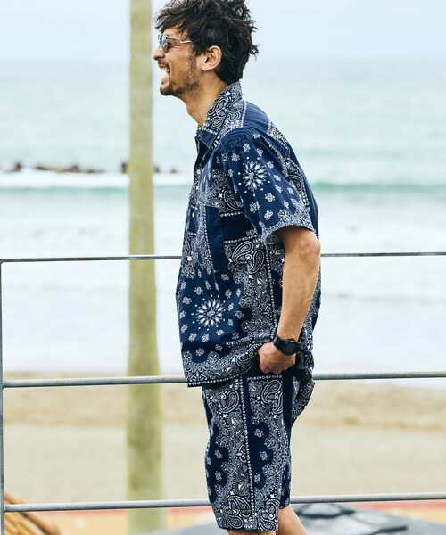シャツ HAV-A-HANK/ハバハンク HAV-A-HANK×FREAK'S STORE/ハバハンク 別注 バンダナ柄 S/Sオープンカラーシャツの画像