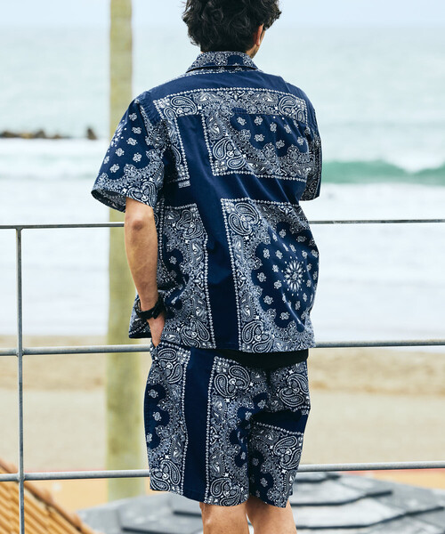 シャツ HAV-A-HANK/ハバハンク HAV-A-HANK×FREAK'S STORE/ハバハンク 別注 バンダナ柄 S/Sオープンカラーシャツの画像