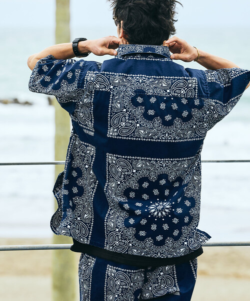 シャツ HAV-A-HANK/ハバハンク HAV-A-HANK×FREAK'S STORE/ハバハンク 別注 バンダナ柄 S/Sオープンカラーシャツの画像