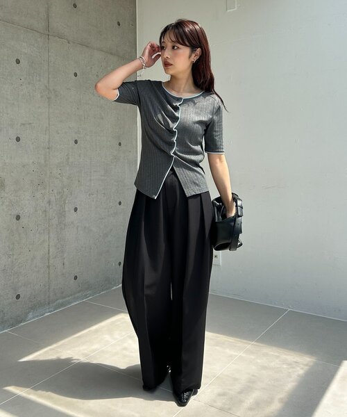 tシャツ フロントタックフリルT レディースの画像