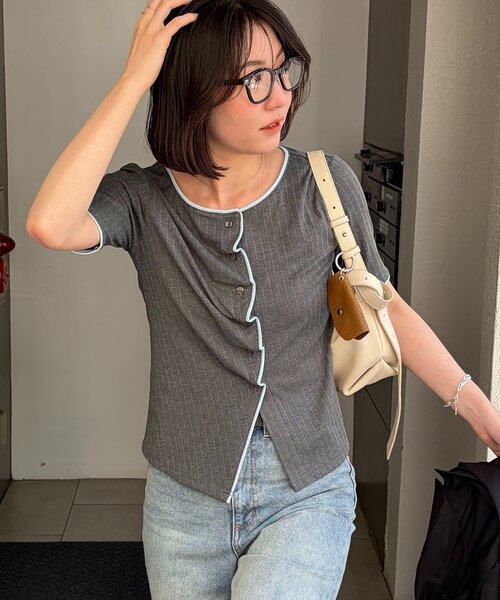 tシャツ フロントタックフリルT レディースの画像