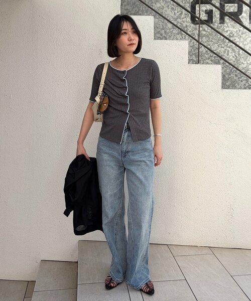 tシャツ フロントタックフリルT レディースの画像