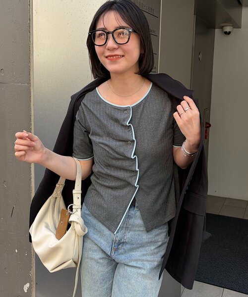 tシャツ フロントタックフリルT レディースの画像