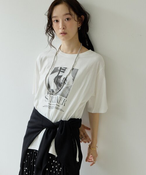 Tシャツ(半袖/袖なし) dodo - XST- / BLACK & CHIFFON / BLACK Discoat（ディスコート） tシャツ 半袖 「Noka」フォトプリントロゴ