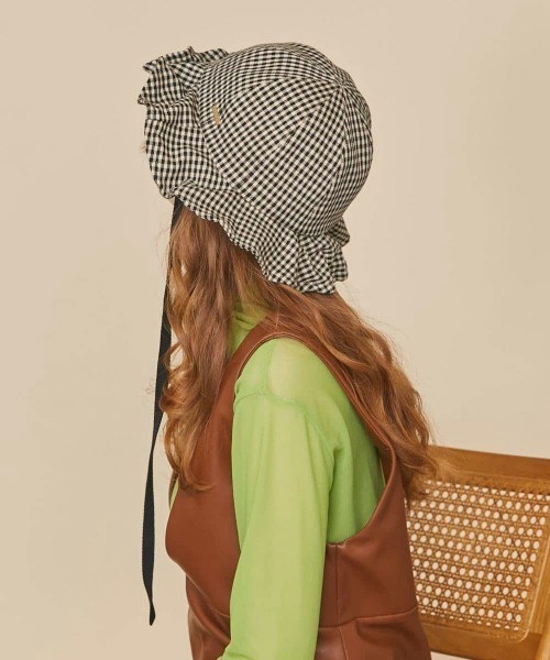 「kaorinomori」 ハット M/57.5cm ダークグレー レディース_画像4