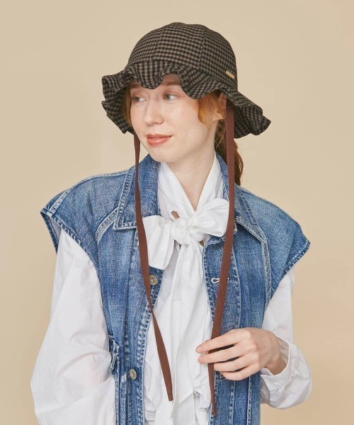 「kaorinomori」 ハット M/57.5cm ダークグレー レディース_画像5