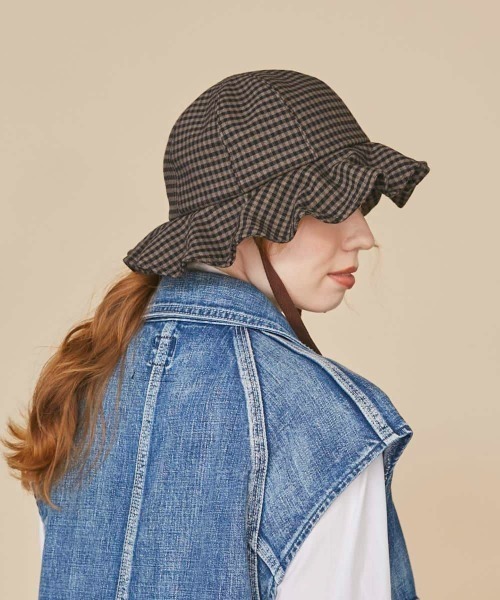 「kaorinomori」 ハット M/57.5cm ダークグレー レディース_画像6
