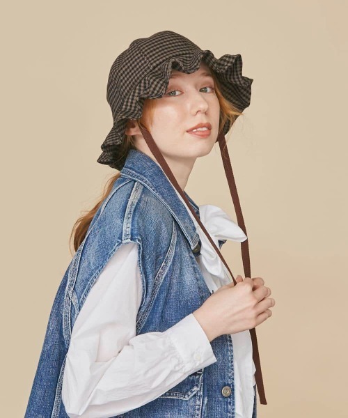 「kaorinomori」 ハット M/57.5cm ダークグレー レディース_画像7