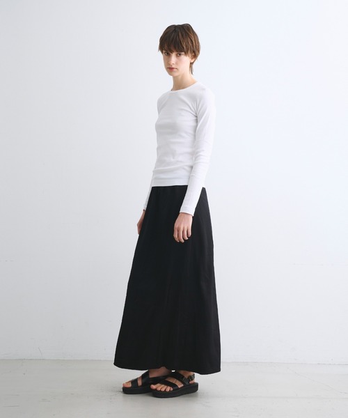 「three dots」 長袖カットソー MEDIUM ホワイト レディース_画像8