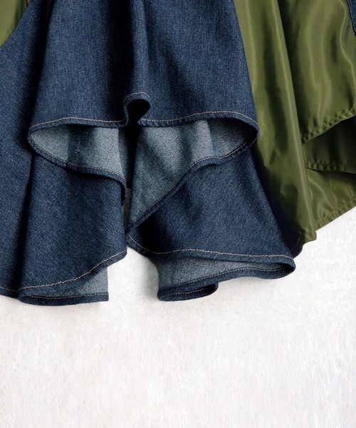 「antiqua」 デニムスカート ONESIZE カーキ レディース_画像9