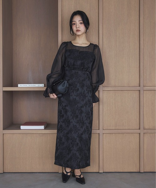 「feepur」 長袖ワンピース SMALL グレー レディース_画像3