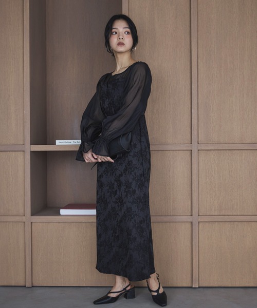 「feepur」 長袖ワンピース SMALL グレー レディース_画像5
