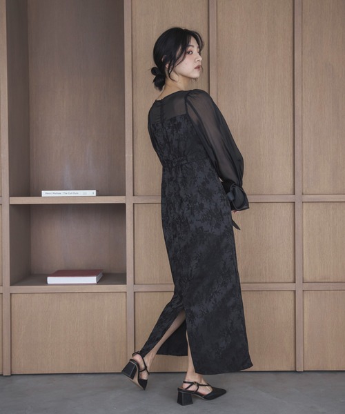 「feepur」 長袖ワンピース SMALL グレー レディース_画像7