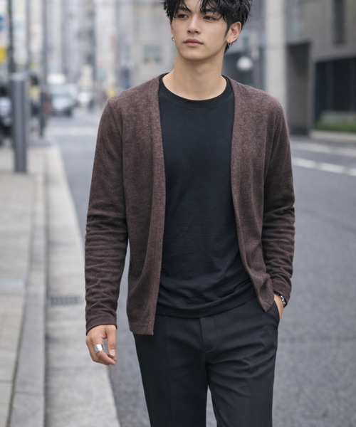 カーディガン 「Bls」 「ZM」「Bling Leads」パイルスリムカーディガン(BL) メンズ