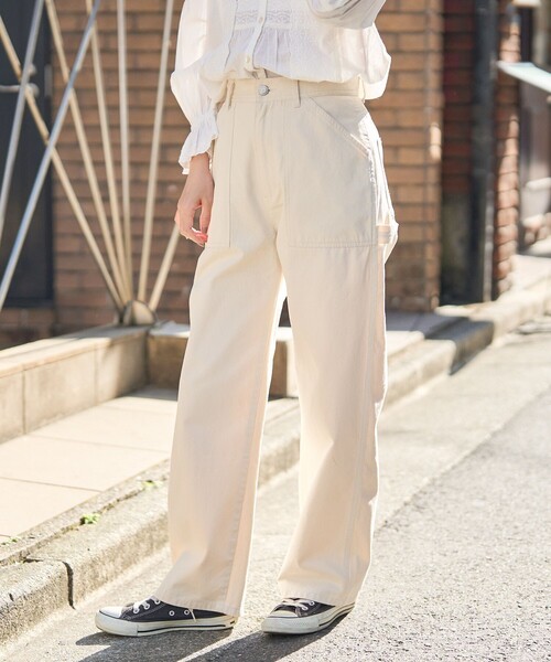 「FREAK'S STORE」 カーゴパンツ MEDIUM オフホワイト レディース_画像5
