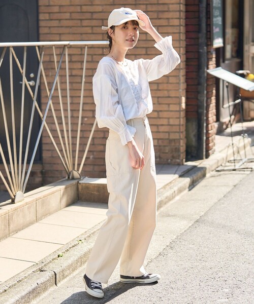 「FREAK'S STORE」 カーゴパンツ MEDIUM オフホワイト レディース_画像6