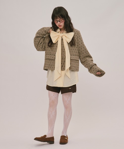 loin nuit　ロワンニュイ　レースジャケット　ピンク　新品未使用 loin nuit ジャケット テーラードジャケット 2way lace collar jacket