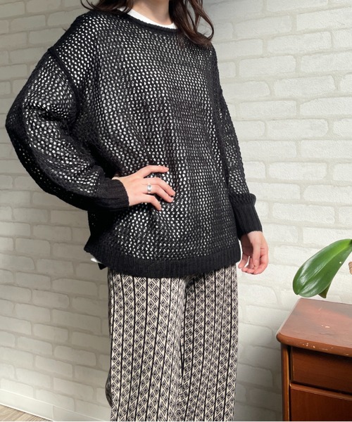 ニット メッシュ編みニットプルオーバー|ZOZOTOWN |21