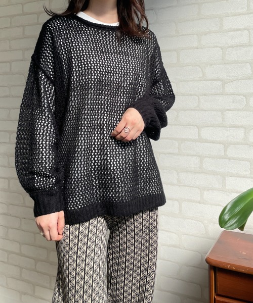 ニット メッシュ編みニットプルオーバー|ZOZOTOWN |22