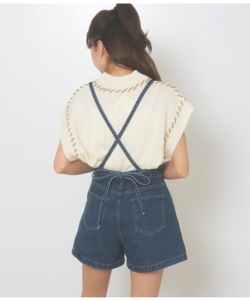 サロペット オーバーオール デニムサロペットショートパンツ 贈与