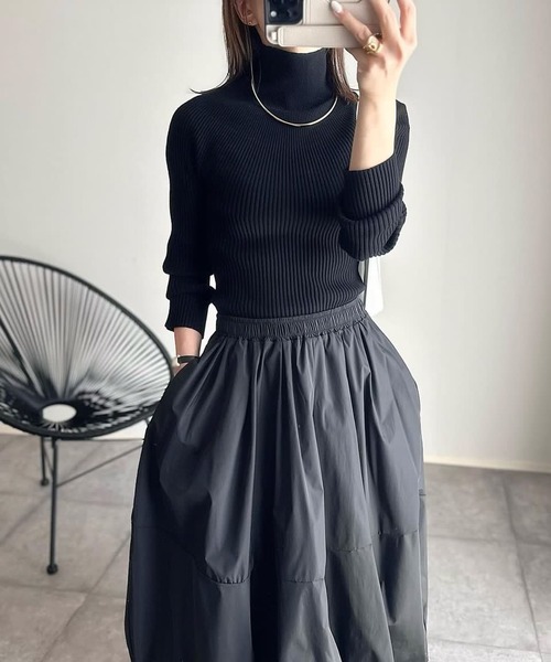 etre tokyo 2way リブホールガーメントニット black 2wayリブホールガーメントニットを使った人気ファッション